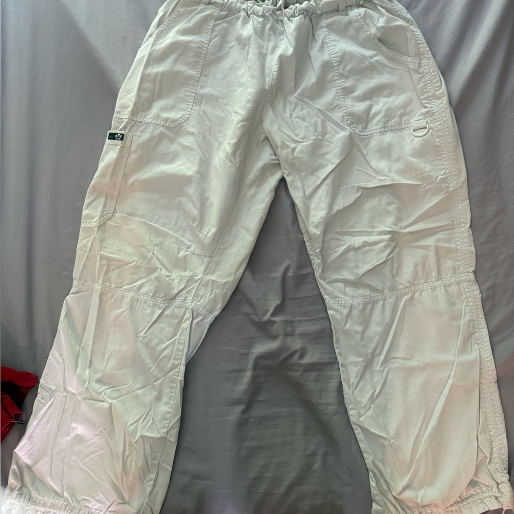 Koi White Cargo Scrub Pants